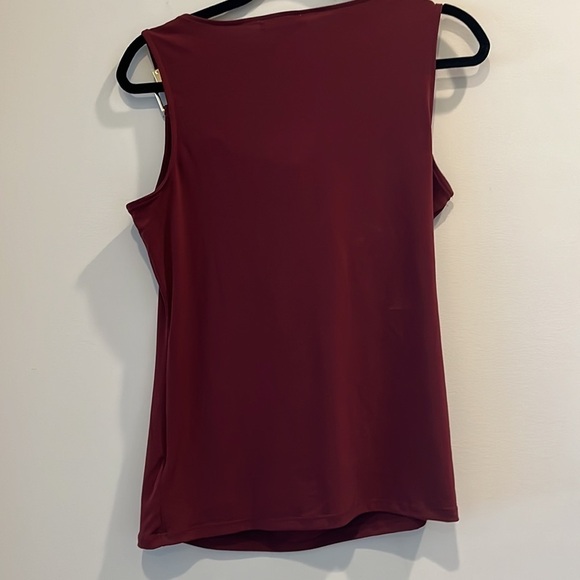 Michael by Michael Kors sleeve less blouse. Size Small. Burgundy - Picture 9 of 11